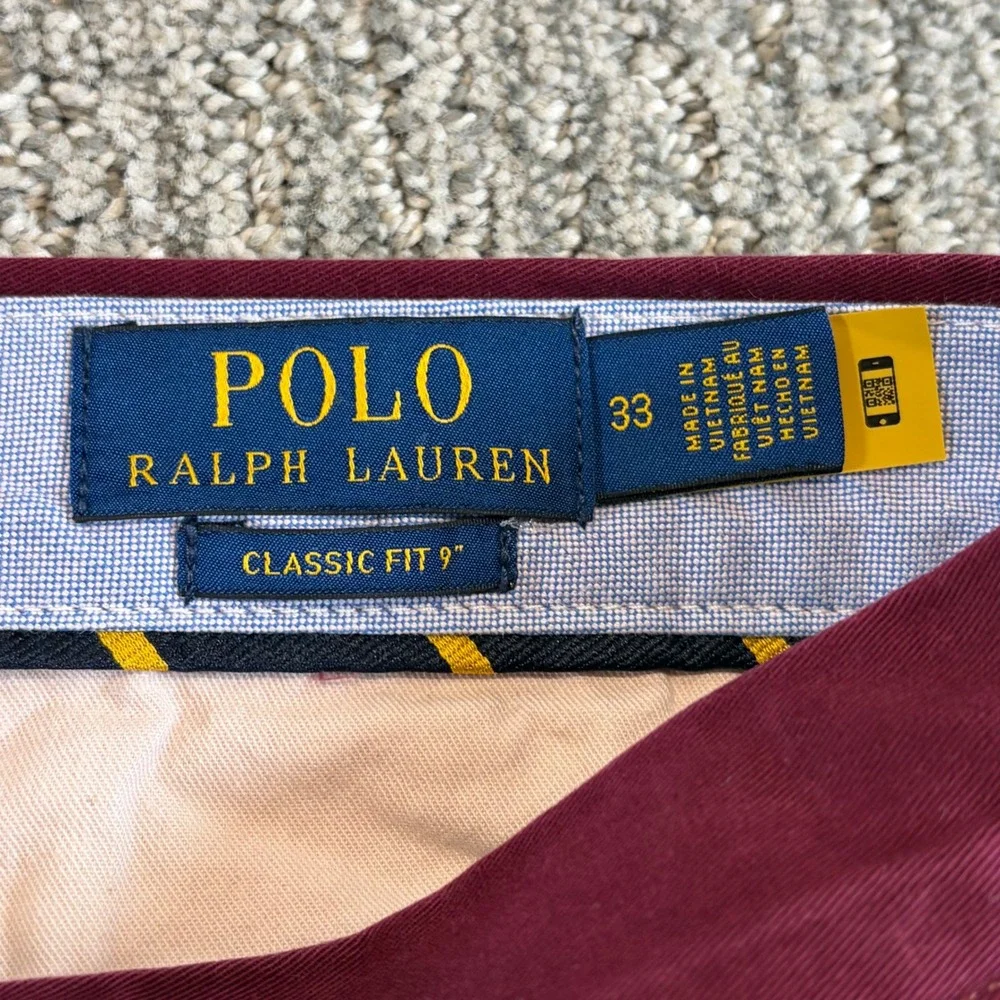 Polo‎ Ralph Lauren Shorts Mens 33 Burgundy Classic Fit 9